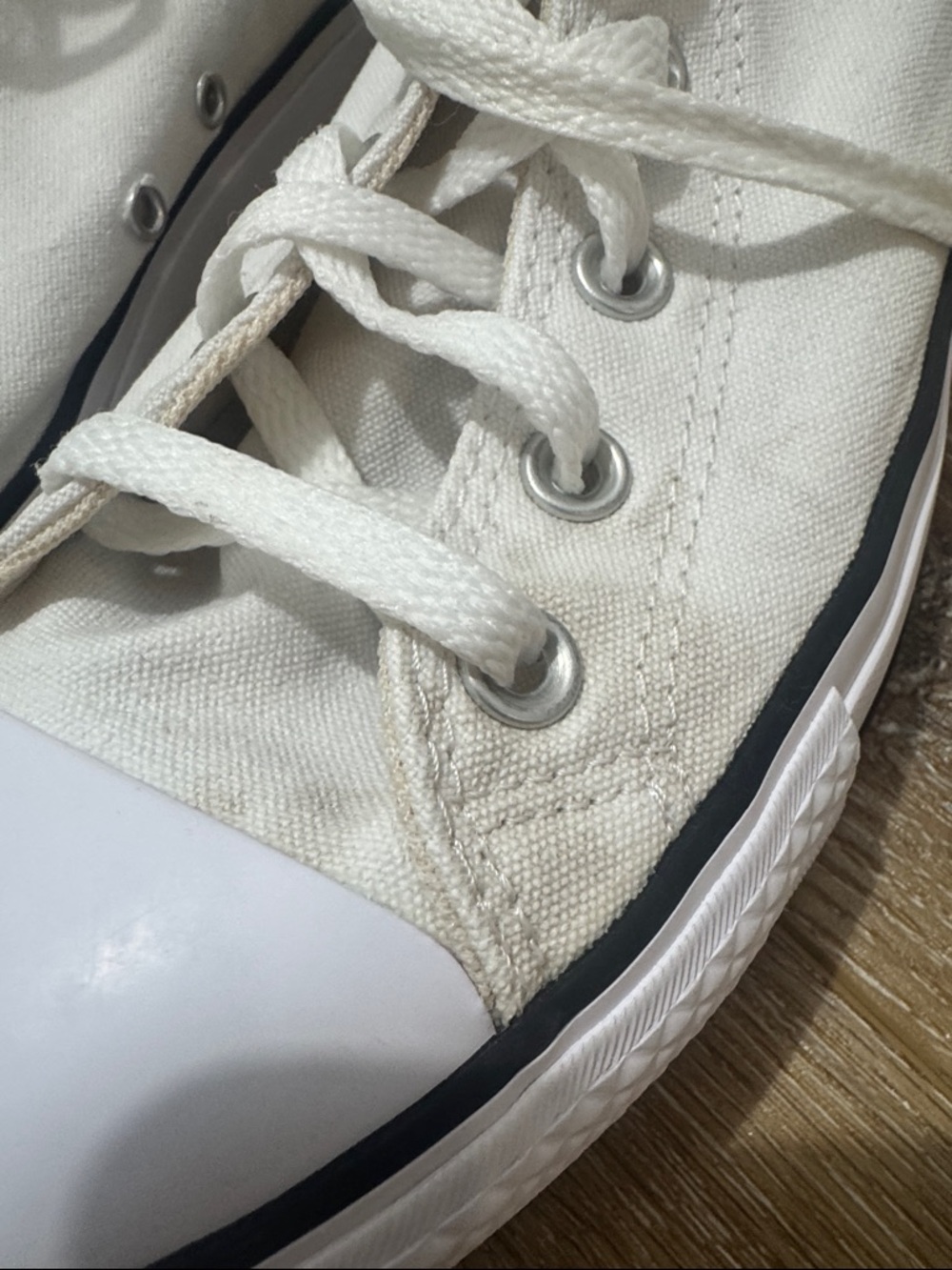 Converse White High Top Canvas Sneakers - Picture 5 of 7